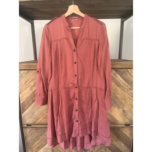 Anthropologie Holding Horses Mariana Shirt Dress Size 0 Oversized Mauve